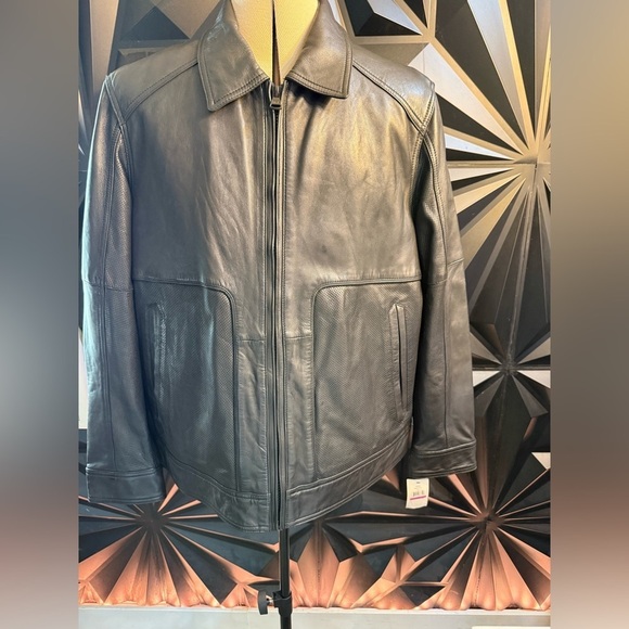 Marc New York Other - NWT Marc New York Men's XXL Black Perforated Leather Moto Jacket